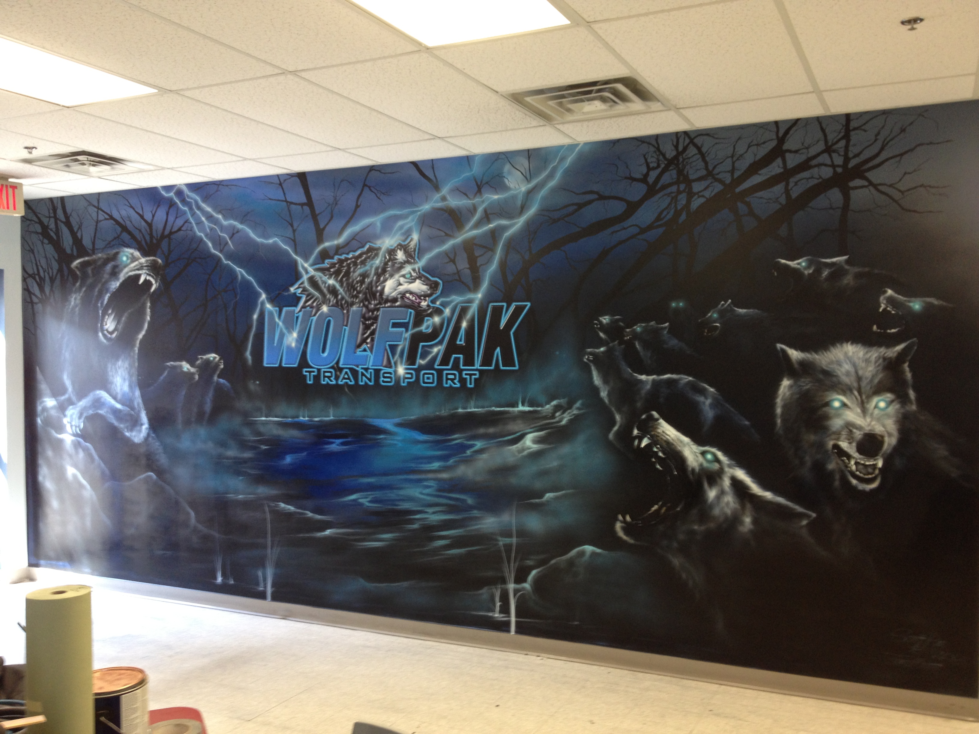 airbrushed wall mural